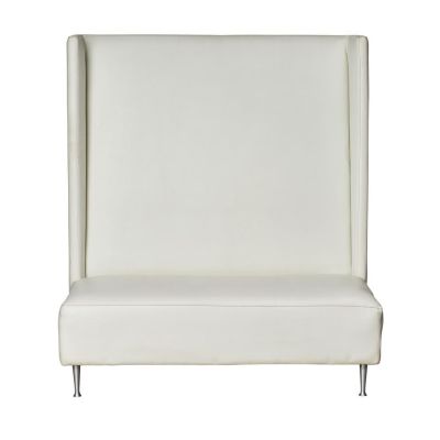 Image of High Back White Loveseat